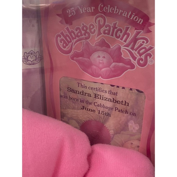 Cabbage Patch Kids Celebration 25 Years Sandra Elizabeth Pink Baby Brand New Box - Picture 2 of 8
